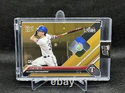 2023 Topps NOW World Series Evan Carter Confetti Relic Rangers Gold 1/1