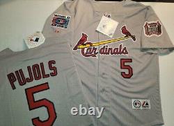 20328 St Louis Cardinals ALBERT PUJOLS 2006 World Series Baseball Jersey GRAY