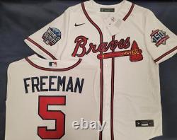 21005 MENS ATLANTA BRAVES 2021 World Series SEWN Baseball JERSEY WHITE New