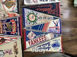 22 Vintage New York Yankees Baseball Pennants 1960s + Mickey Mantle World Series