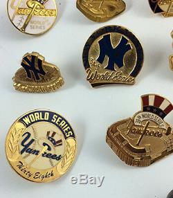 35 Vintage New York Yankees press pins 1938 2009 World Series & All Star game