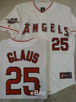 3520 Licensed MAJESTIC Angels TROY GLAUS 2002 WORLD SERIES Sewn Jersey