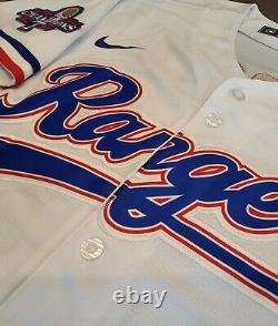 #5 Corey Seager Texas Rangers Stitched 2023 WS Champions Patch White Jersey