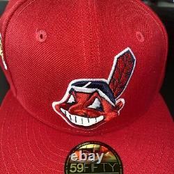 7 1/2 cleveland indians Chief Wahoo red 1995 world series gray undervisor