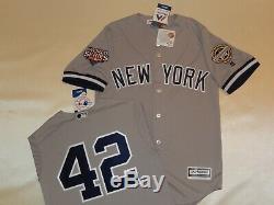 9724 New York Yankees MARIANO RIVERA 2009 WORLD SERIES Baseball Jersey GRAY New