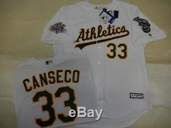 9927 Oakland A's JOSE CANSECO 1989 World Series Baseball JERSEY New WHITE