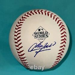 AROLDIS CHAPMAN (Rangers) Signed Official 2023 WORLD SERIES Baseball Beckett