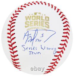 Albert Almora Signed Rawlings 2016 World Series Baseball withWinning Run- (SS COA)
