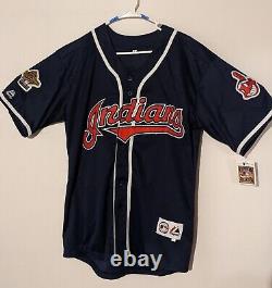 Albert Belle 1995 Cleveland Indians World Series Jersey Blue Large