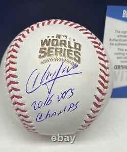 Aroldis Chapman Signed 2016 World Series WS CHAMPS INSC Baseball Beckett COA