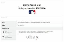 Astros vs Dodgers 2017 World Series Game 5 Used Baseball 10/29 Kershaw Gonzalez