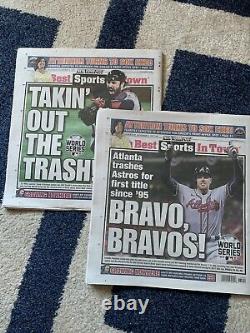 Atlanta Braves 2021 World Series Champions Astros MLB Baseball Newspaper x2 RARE