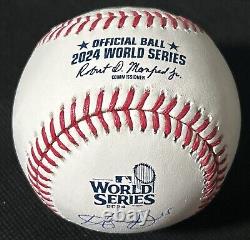 Austin Barnes Signed 2024 World Series Baseball Dodgers 2x Champion Psa/dna New