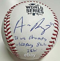 Austin Riley Signed 2021 World Series Stat Baseball Braves MLB Hologram