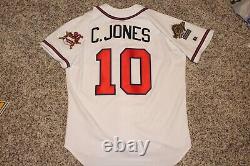 Authentic Chipper Jones Atlanta Braves 1995 World Series Jersey Size 44 Russell