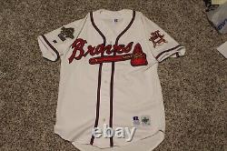 Authentic Chipper Jones Atlanta Braves 1995 World Series Jersey Size 44 Russell