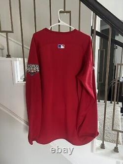 Authentic Majestic On Field Therma Base Phillies pullover World Series 2009