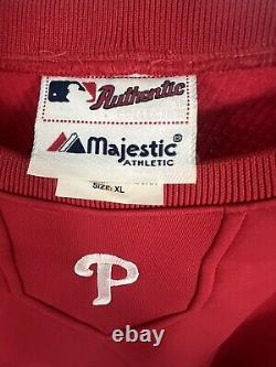 Authentic Majestic On Field Therma Base Phillies pullover World Series 2009