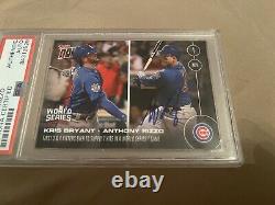 Autographed Kris Bryant Anthony Rizzo World Series Topps Card PSA AUTO AUTHENTIC
