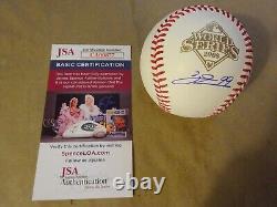 Autographed So Taguchi Signed 2008 World Series Baseball Phillies JSA COA