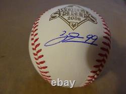 Autographed So Taguchi Signed 2008 World Series Baseball Phillies JSA COA