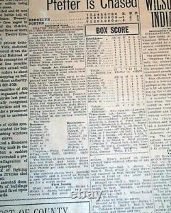 BOSTON RED SOX Win World Series Baseball Champions vs Brooklyn 1916 Newspaper