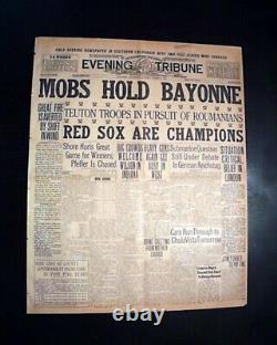 BOSTON RED SOX Win World Series Baseball Champions vs Brooklyn 1916 Newspaper