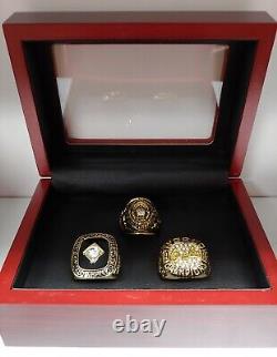 Baltimore Orioles World Series 3 Ring Set With Wooden Display Box. Ripken