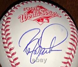 Barry Larkin Signed 1990 World Series Baseball Cincinnati Reds JSA
