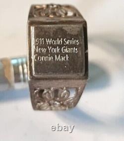 Baseball 1911 World Series New York Giants Connie Mack Sterling Silver ring