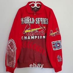 Baseball MLB St. Louis Cardinals 2006 World Series Snap Front Red Jacket 2XL