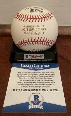 Ben Zobrist Autographed Signed Rawlings 2016 World Series Baseball Cubs BAS COA