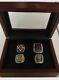 Boston Red Sox 4 World Series Ring Set With Wooden Display Box. Ortiz Pearce