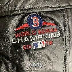 Boston Red Sox Coat 2018 World Series champs Lamb Leather jacket XL MLB baseball