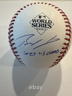 Brett Hayes Signed World Series Baseball Autographed 2023 WS CHAMPS Rangers