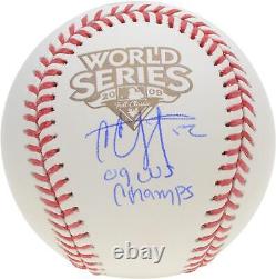CC Sabathia Yankees Signed 2009 World Series Logo Baseball & 09 WS Champs Insc