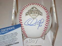CHASE UTLEY (Phillies) Signed Official 2008 WORLD SERIES Baseball with Beckett COA