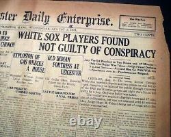 CHICAGO BLACK SOX 1919 World Series Scandal NOT GUILTY Verdict 1921 Newspaper