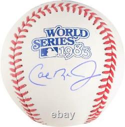 Cal Ripken Jr. Orioles Autographed 1983 World Series Logo Baseball Fanatics