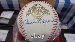 Charlie Manuel Philadelphia Phillies Signed 2008 World Series WS Baseball COA
