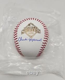 Charlie Manuel signed Philadelphia Phillies 2008 World Series WS Baseball PSA