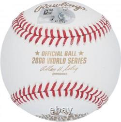 Chase Utley Phillies Signed 2008 World Series Logo Baseball with WS Champs Insc