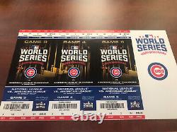 Chicago Cubs 2016 Full Playoff NLDS NLCS & World Series Ticket stub in strip