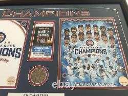 Chicago Cubs Game 7 World Series Game Used Dirt / Ticket Framed Champions 2016