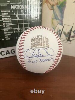 Chris Coghlan Signed 2016 World Series Logo Baseball WS Champs Inscription BAS