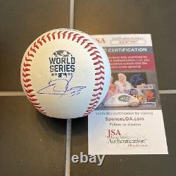 Chris Martin Signed 2021 World Series Baseball Autographed Auto Braves / JSA COA