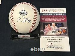 Chris Stratton Signed 2023 World Series Baseball Rangers Autograph Auto JSA COA