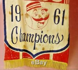 Cincinnati Reds 1961 World Series Silk Banner Crosley Field New York Yankees