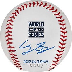 Cody Bellinger Dodgers 2020 World Series Champs Signed Baseball & 20 Champs Insc