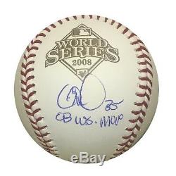 Cole Hamels Phillies Autographed 2008 World Series MVP Baseball JSA COA + Case